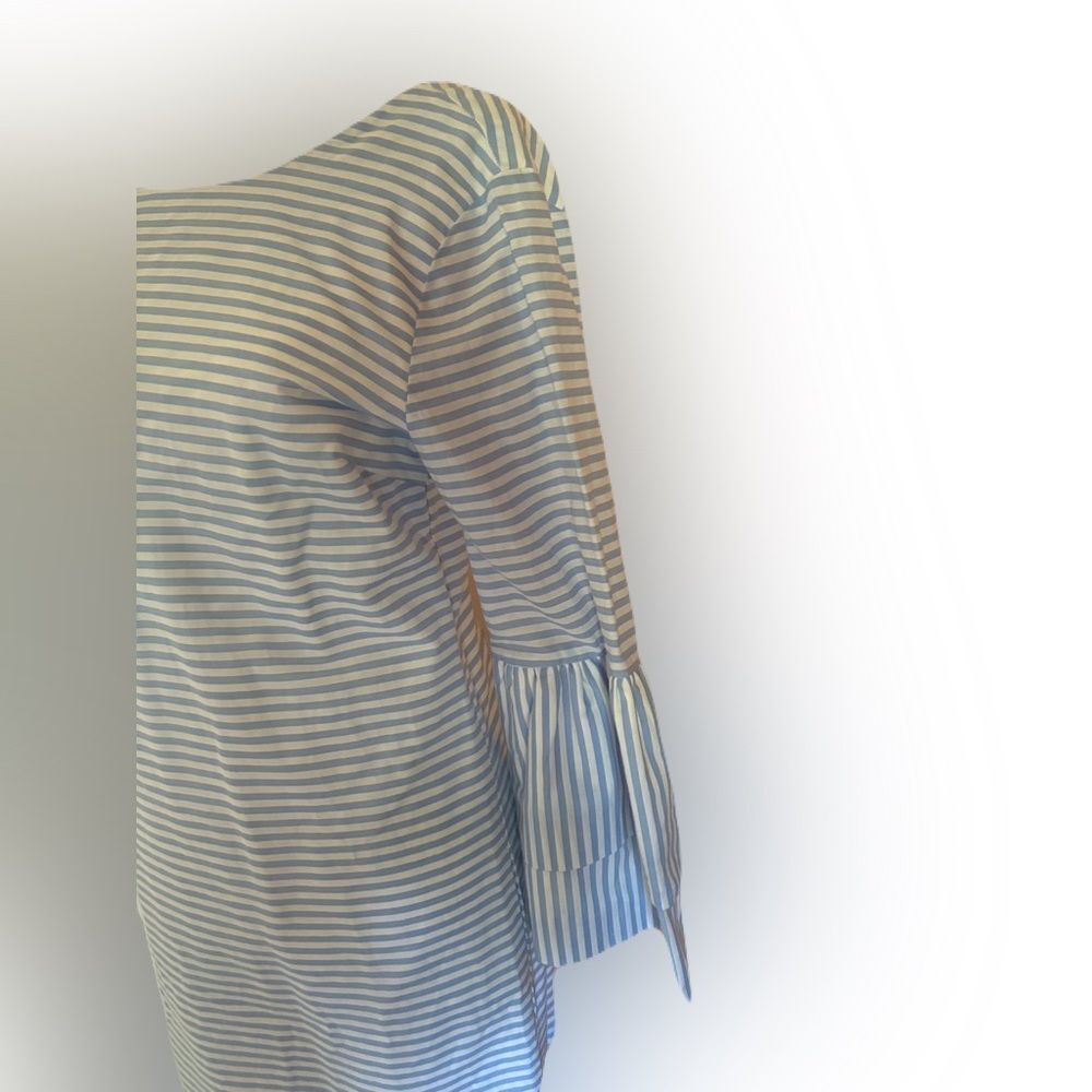 English Factory NWT White Blue Cotton Shift Dress Bell Sleeves Size S - Picture 3 of 6